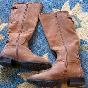 ANTONIO MELANI Tan Leather Knee-High Boots‎